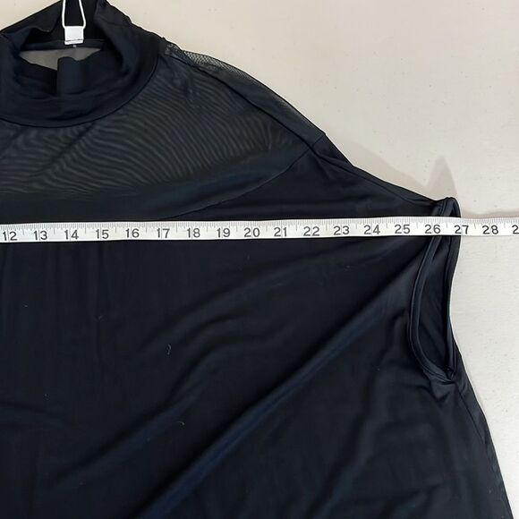 Loose Mock Neck Sheer Collar Solid Bodice Black Size Small NWT - Picture 6 of 8